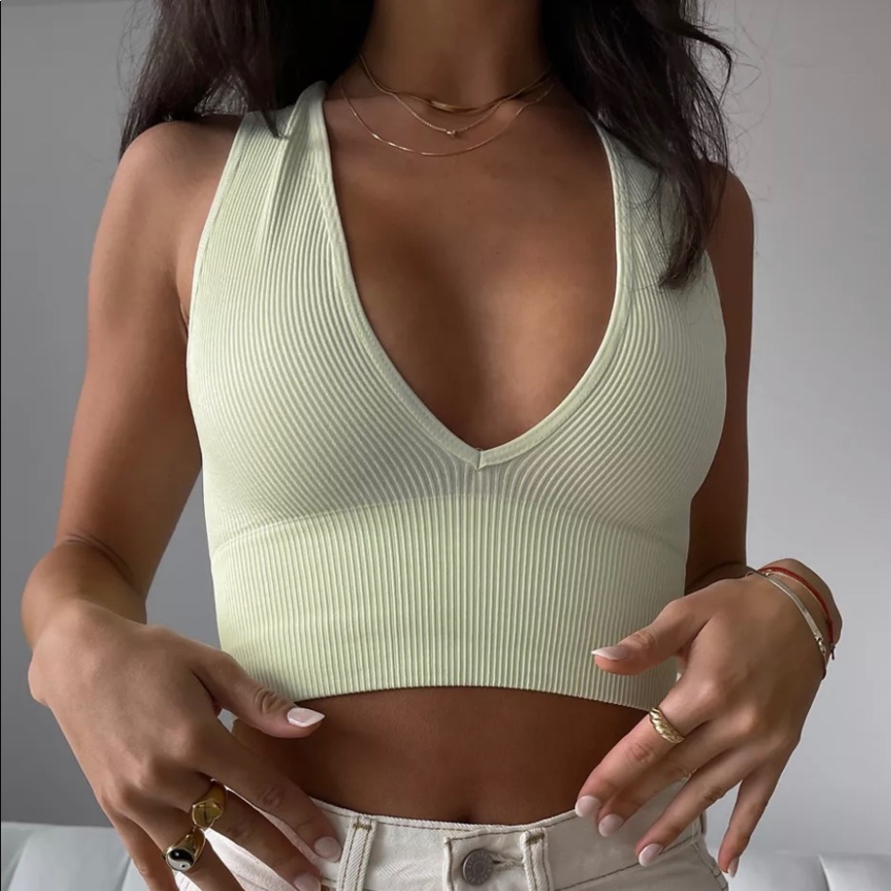 Out From Under Teal Hailey Seamless Plunging Top